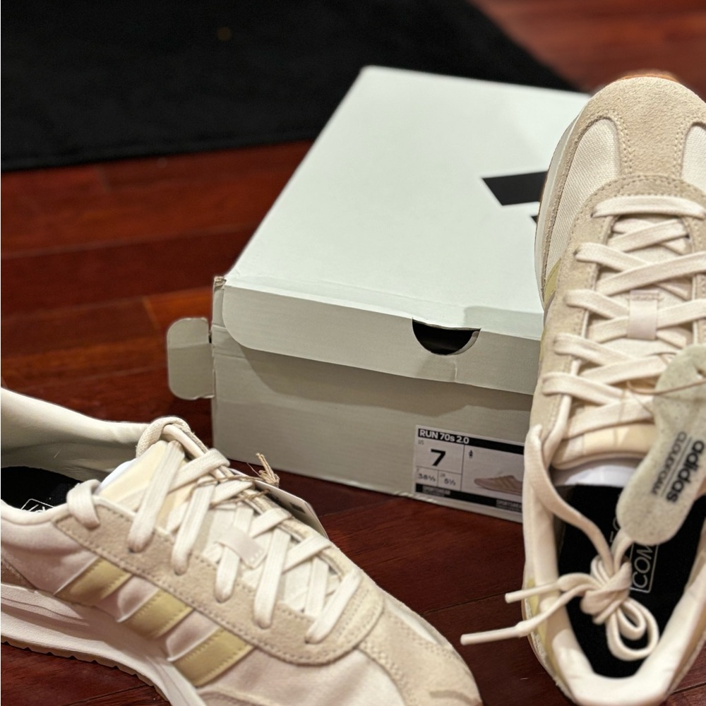 Adidas Cream and White Sneakers